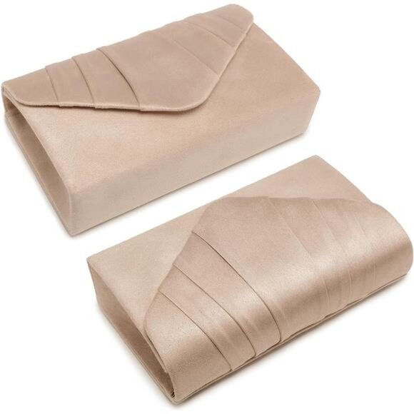 Dasein Women Women\'s Evening Bag Pleated Envelope Clutch Handbag Wedding Party Bridal